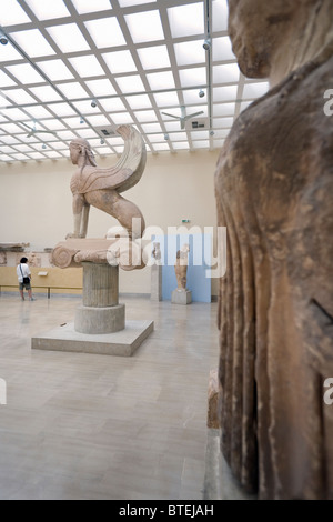 The Naxian Sphinx At The Delphi Museum, Greece Stock Photo - Alamy