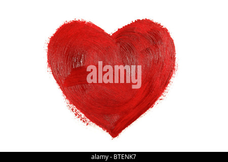 Painted red heart Stock Photo