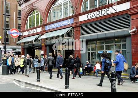 Covent Garden Station with people passing London England Britain UK Stock Photo