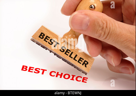 rubber stamp marked with BEST SELLER and copy BEST CHOICE Stock Photo