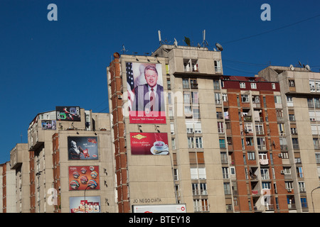 Bill Clinton poster Kosovo Stock Photo