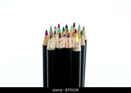 color pencils on white background. Stock Photo