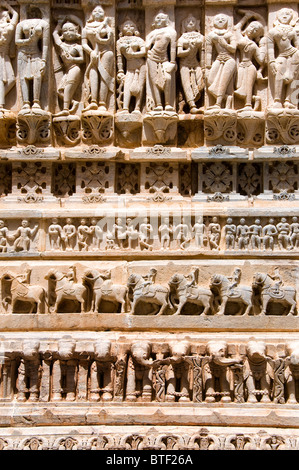 Stone Carvings, Jagdish temple, Udaipur, Rajasthan, India Stock Photo