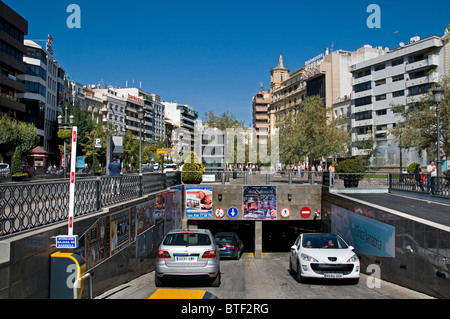 Granada Spain Andalusia underground parking garage Stock Photo