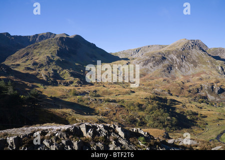 Ogwen Conwy North Wales UK October Looking across to Y Garn and Idwal in the Glyder Mountain Range Snowdonia National Park Stock Photo