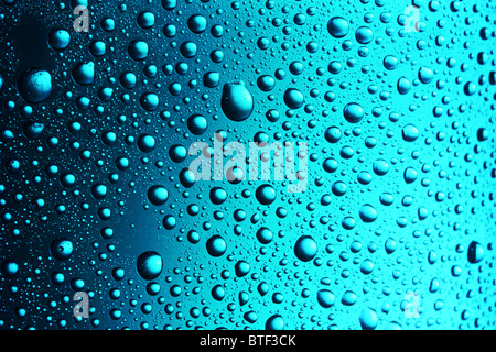 Texture of water drops on the bottle. Stock Photo