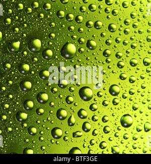 Texture of water drops on the bottle of beer. Stock Photo