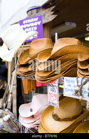 Straw cowboy hats for sale Stock Photo