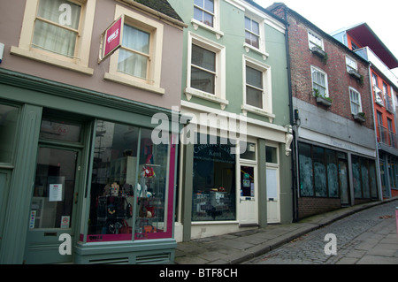 shops and market stall centre of Folkestone town kent england UK Stock Photo