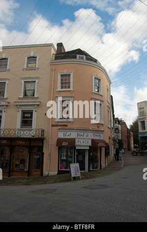 shops and market stall centre of Folkestone town kent england UK Stock Photo