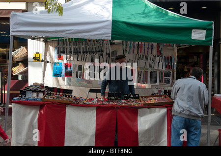 shops and market stall centre of Folkestone town kent england UK Stock Photo