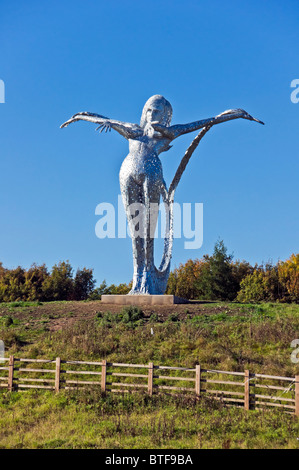 10 m high Arria Statue of a female form overlooking the M80 motorway at Cumbernauld in North Lanarkshire Scotland Stock Photo