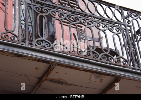 Detail of an iron balcony, Saint Jean Pied de Port, Basque country, France Stock Photo