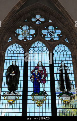 Windows in the north aisle of the nave, Cathedral Of The Holy Trinity, Chichester. Stock Photo