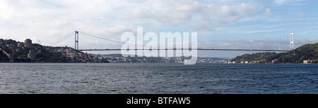Istanbul Fatih Sultan Mehmet bridge over the Bosphorous Stock Photo