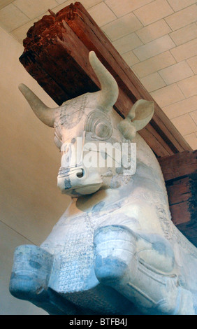 Babylonian bull statue. Sumerian and Babylonian art. Louvre Museum Stock Photo