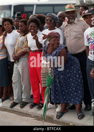 Crowd at Khayelitsha Township, Cape Town, SOUTH AFRICA Stock Photo