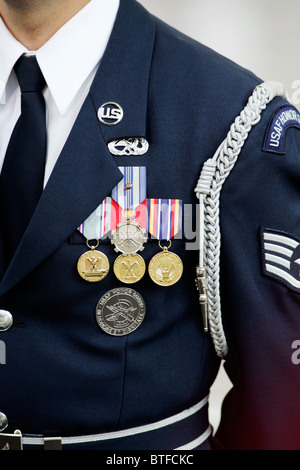 Military officer of United States Airforce Honor Guard at the White House, Washington DC, USA Stock Photo