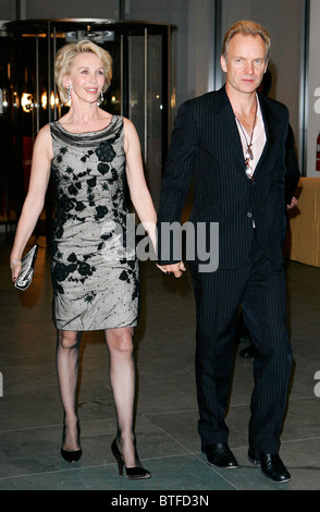 Pop star Sting and wife Trudie Styler at the Museum of Modern Art (MOMA), New York, USA Stock Photo