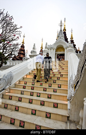 Entrance to main lobby of Mandarin Oriental Hotel, Chiang Mai, Thailand. Stock Photo