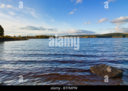 Kielder Water in late afternoon Autumn sunshine, North Tyne Valley, Northumberland Stock Photo