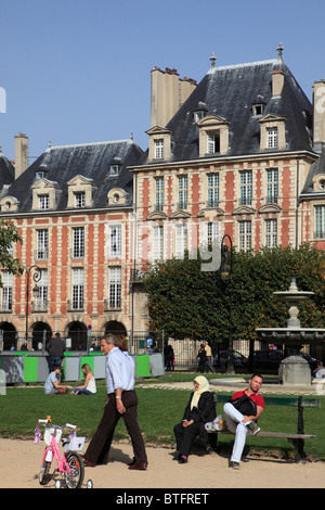 France, Paris, Place des Vosges, Stock Photo