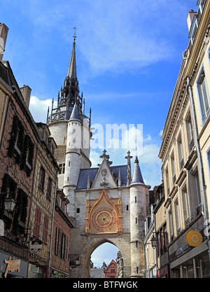 Clock Tower, Auxerre, Yonne department, Burgundy, France Stock Photo