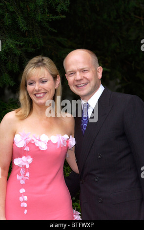 MP and former leader of the Conservative Party, William Hague and wife Ffion Hague at party in Carlyle Square, Chelsea Stock Photo