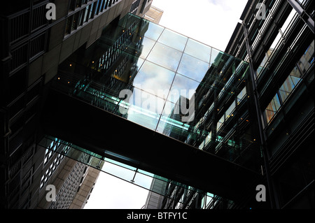 Bridge Between Office Buildings Stock Photo