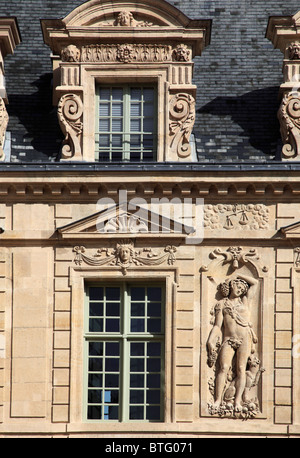 France, Paris, Hôtel de Sully, architecture detail, Stock Photo