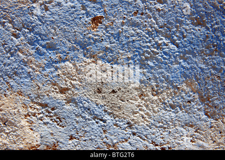 Blue chipped wall, Santorini, Greece Stock Photo