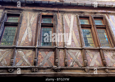 Maison Milliere (1483), Old half-timbered house, Dijon, Côte-d'Or departement, Burgundy, France Stock Photo