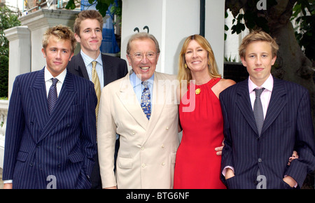 Television presenter and journalist Sir David Frost wife Lady Carina sons,Miles, Wilfred and George, at their home in Chelsea Stock Photo