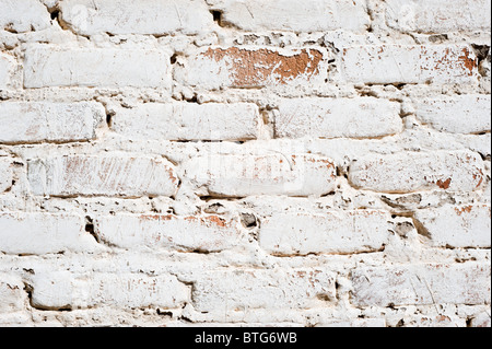 Detail of an old whitewashed adobe brick wall found in Carrizozo, New Mexico. Stock Photo