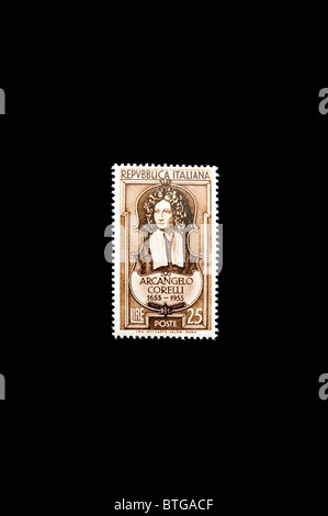 Arcangelo Corelli, violinist and composer in an italian stamp