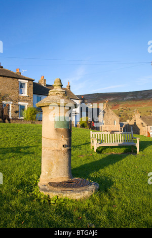 Old Water Pump on The Green at Reeth North Yorkshire England Stock Photo