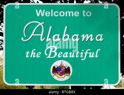 Welcome to Alabama sign at the Welcome Center, Alabama,USA Stock Photo