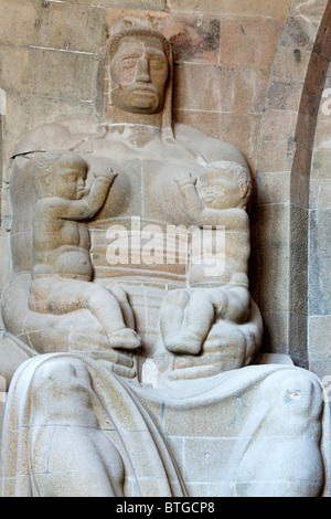 Sculpture inside monument to the Battle of the Nations (Völkerschlachtdenkmal), 1913, Leipzig, Saxony, Germany Stock Photo