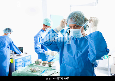 Medical personnel in operating room Stock Photo