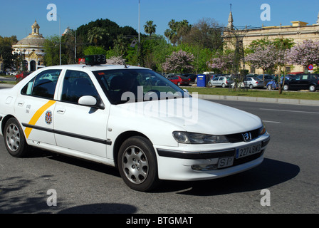 Taxi, Seville, Seville Province, Andalucia, Spain, Western Europe. Stock Photo