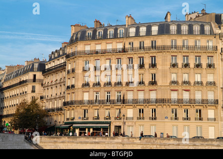 Buildings on Ile Saint Louis, Paris, capital of France Stock Photo