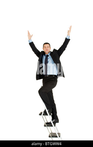 businessman on a ladder Stock Photo