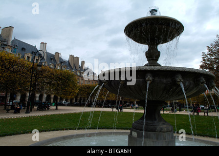 Fountain running in the Palais Royal garden, Paris, capital of France Stock Photo