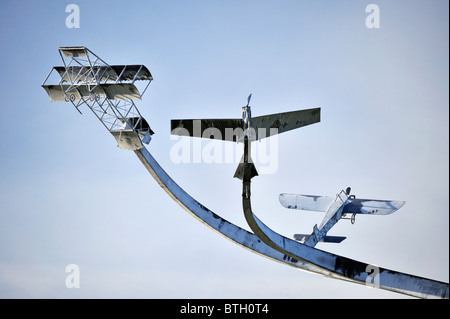 Memorial 'The Spirit of Flight'. Lanark Loch, Hyndford Road, Lanark, Lanarkshire, Scotland, United Kingdom, Europe.