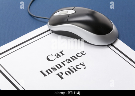 Document of car Insurance Policy for background Stock Photo