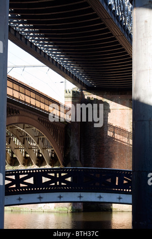 Victorian railway viaducts of the Castlefield Viaduct over the ...