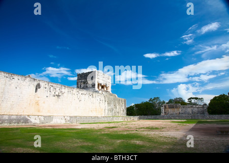 Great Ball Court for playing 'pok-ta-pok' close to the one of the New Seven Wonders of the World - Chichen Itza, Mexico Stock Photo