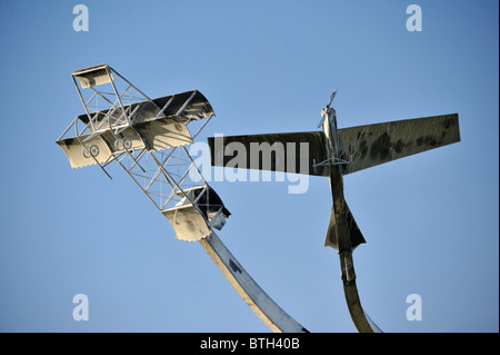 Memorial sculpture 'The Spirit of Flight', (detail). Lanark Loch, Lanark, Lanarkshire, Scotland, United Kingdom, Europe.