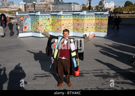 A giant 8ft x 25ft 'What on Earth Wallbook' is the creation of  author Christopher Lloyd Stock Photo