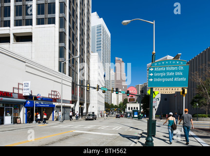 Peachtree Street looking towards Five Points, Downtown Atlanta, Georgia, Usa, USA Stock Photo